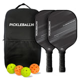 Set of 2 PBHQ ClubMaster PRO Black Pickleball Paddles, Bag & 4 Balls