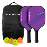 Set of 2 PBHQ ClubMaster PRO Purple Pickleball Paddles, Bag & 4 Balls